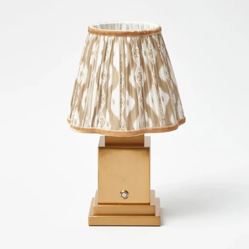 Rechargeable Table Lamps<Mrs. Alice Rechargeable Lamp with Putty Ikat Shade (18cm)