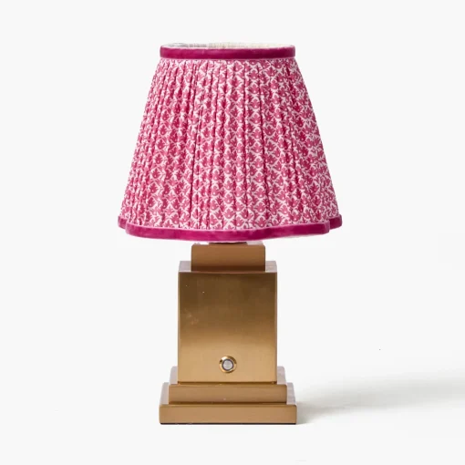 Rechargeable Table Lamps | Summer Lighting<Mrs. Alice Rechargeable Lamp with Raspberry Lotus Shade (18cm)