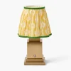Rechargeable Table Lamps<Mrs. Alice Rechargeable Lamp with Yellow & Green Ikat Shade (18cm)