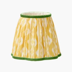 Rechargeable Table Lamps<Mrs. Alice Rechargeable Lamp with Yellow & Green Ikat Shade (18cm)