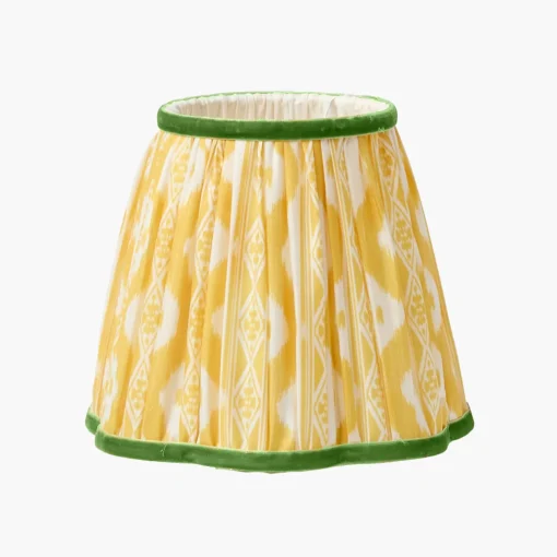 Rechargeable Table Lamps<Mrs. Alice Rechargeable Lamp with Yellow & Green Ikat Shade (18cm)