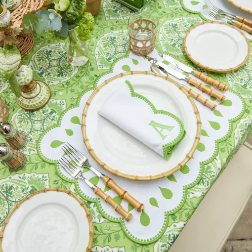 Table Linen Sets | Mrs. Alice Monogram<Mrs. Alice Rectangular Bettina White Placemats & Napkins (Set of 4)