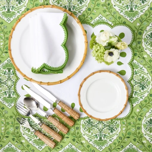 Table Linen Sets | Mrs. Alice Monogram<Mrs. Alice Rectangular Bettina White Placemats & Napkins (Set of 4)