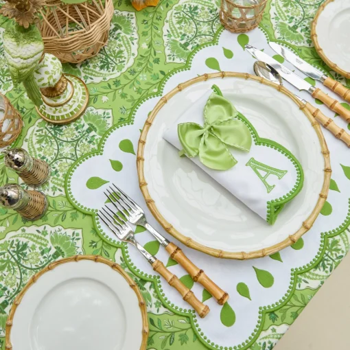 Table Linen Sets | Mrs. Alice Monogram<Mrs. Alice Rectangular Bettina White Placemats & Napkins (Set of 4)