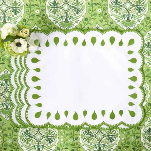 Table Linen Sets | Mrs. Alice Monogram<Mrs. Alice Rectangular Bettina White Placemats & Napkins (Set of 4)