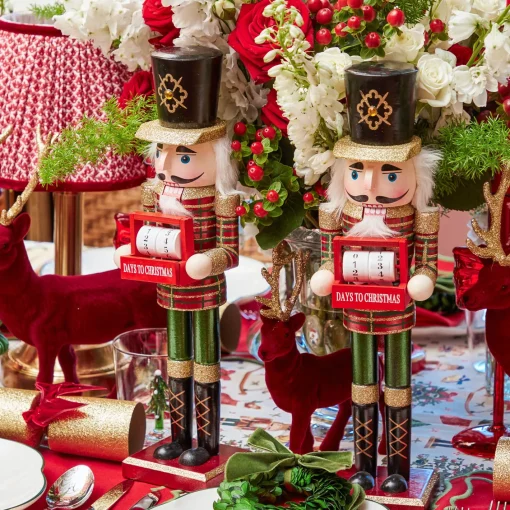 Christmas Decorations<Mrs. Alice Red & Green Christmas Countdown Nutcracker