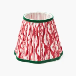 Lampshades<Mrs. Alice Red & Green Ikat Lampshade (18cm)