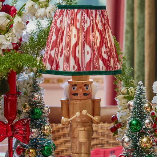Lampshades<Mrs. Alice Red & Green Ikat Lampshade (18cm)