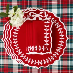 Napkins<Mrs. Alice Red Bow Laurel Napkins (Set of 4)