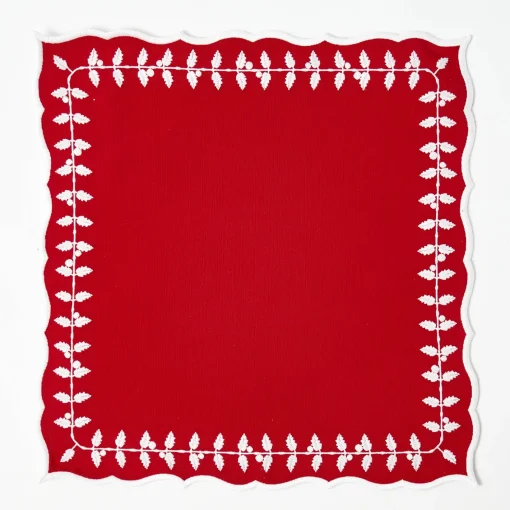 Napkins<Mrs. Alice Red Bow Laurel Napkins (Set of 4)