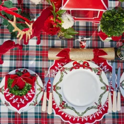 Placemats<Mrs. Alice Red Bow Laurel Placemats (Set of 4)