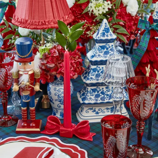 Candle Holders<Mrs. Alice Red Ceramic Bow Candleholder (Pair)