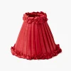 Lampshades<Mrs. Alice Red Frilled Silk Lampshade (18cm)