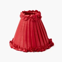 Lampshades<Mrs. Alice Red Frilled Silk Lampshade (18cm)