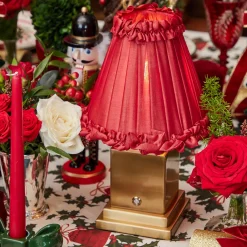 Lampshades<Mrs. Alice Red Frilled Silk Lampshade (18cm)