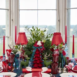 Lampshades<Mrs. Alice Red Frilled Silk Lampshade (18cm)