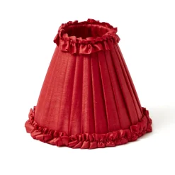 Lampshades<Mrs. Alice Red Frilled Silk Lampshade (18cm)