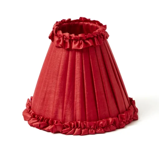 Lampshades<Mrs. Alice Red Frilled Silk Lampshade (18cm)