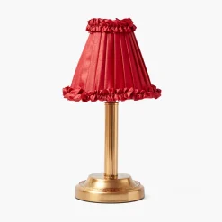 Lampshades<Mrs. Alice Red Frilled Silk Lampshade (18cm)