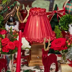 Lampshades<Mrs. Alice Red Frilled Silk Lampshade (18cm)