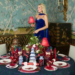 Lampshades<Mrs. Alice Red Frilled Silk Lampshade (18cm)