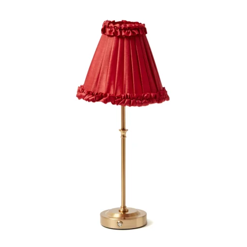 Lampshades<Mrs. Alice Red Frilled Silk Lampshade (18cm)
