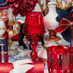 Candle Holders | Tea Light Lanterns<Mrs. Alice Red Glass Lantern Tea Light Holder Set