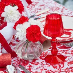 Candle Holders | Tea Light Lanterns<Mrs. Alice Red Glass Lantern Tea Light Holder Set
