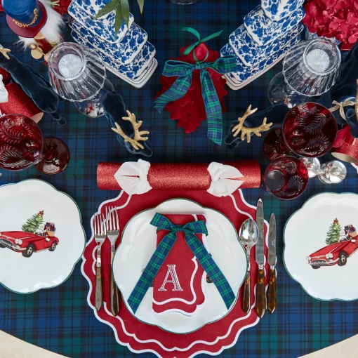 Christmas Decorations<Mrs. Alice Red Glitter Crackers With White Velvet Bows (Set of 6)