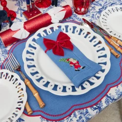Christmas Decorations<Mrs. Alice Red Glitter Crackers With White Velvet Bows (Set of 6)