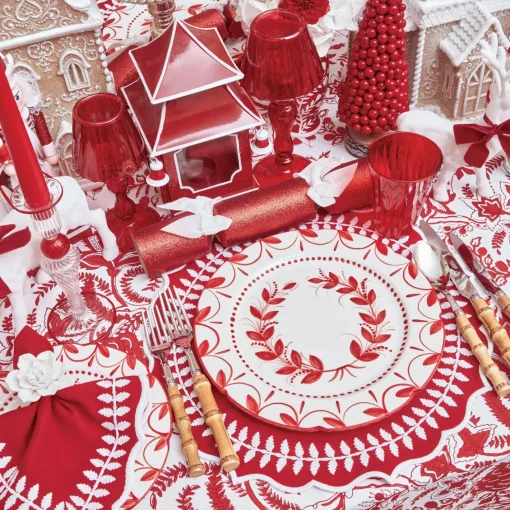 Christmas Decorations<Mrs. Alice Red Glitter Crackers With White Velvet Bows (Set of 6)