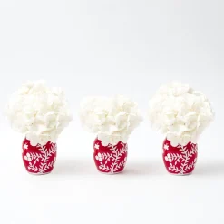 Vases | Vases & Planters<Mrs. Alice Red Hand Painted Tole Bud Vases (Set of 3)