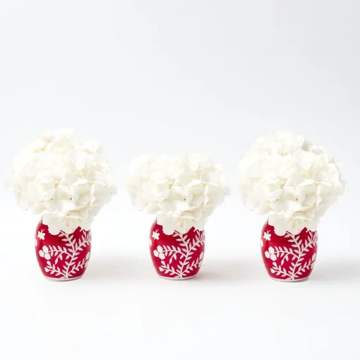 Vases | Vases & Planters<Mrs. Alice Red Hand Painted Tole Bud Vases (Set of 3)