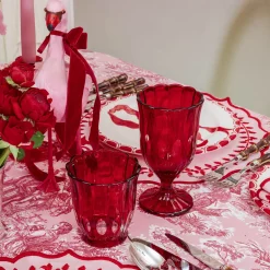 Glasses<Mrs. Alice Red Scalloped Water Glasses (Set of 6)
