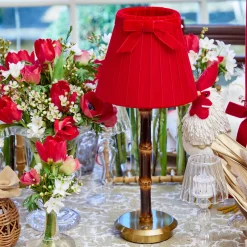 Lampshades<Mrs. Alice Red Velvet Bow Lampshade (18cm)