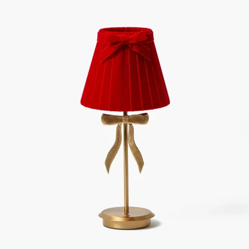 Lampshades<Mrs. Alice Red Velvet Bow Lampshade (18cm)
