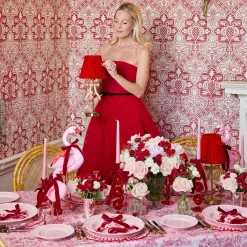 Lampshades<Mrs. Alice Red Velvet Bow Lampshade (18cm)