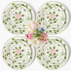 Crockery Sets<Mrs. Alice Rose Bud Dinner & Starter Plates (Set of 8)