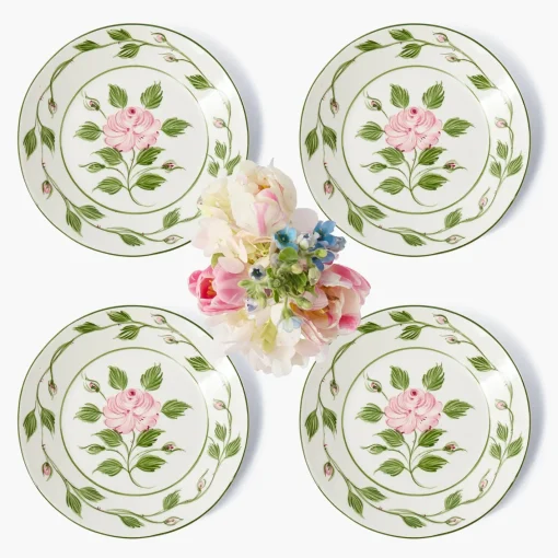 Starter Plates | Crockery Sets<Mrs. Alice Rose Bud Starter Plates (Set of 4)
