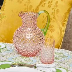 Glassware Sets<Mrs. Alice Rose Hobnail Jug with Emerald Handle & Glasses (Set of 6)