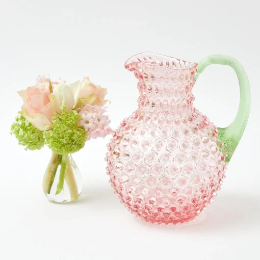 Glassware Sets<Mrs. Alice Rose Hobnail Jug with Emerald Handle & Glasses (Set of 6)