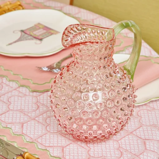 Glassware Sets<Mrs. Alice Rose Hobnail Jug with Emerald Handle & Glasses (Set of 6)