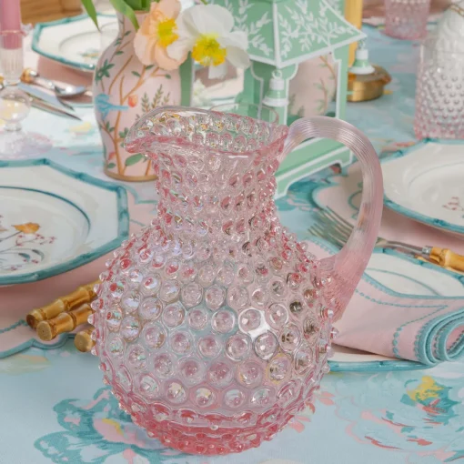 Summer Glassware | Jugs<Mrs. Alice Rose Pink Hobnail Jug