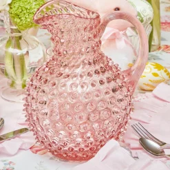 Summer Glassware | Jugs<Mrs. Alice Rose Pink Hobnail Jug