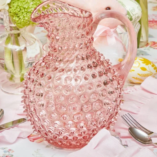 Summer Glassware | Jugs<Mrs. Alice Rose Pink Hobnail Jug