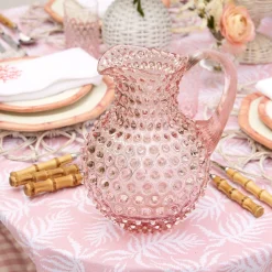 Summer Glassware | Jugs<Mrs. Alice Rose Pink Hobnail Jug