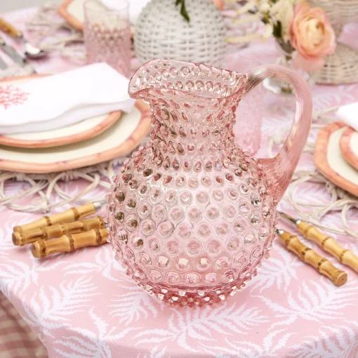 Summer Glassware | Jugs<Mrs. Alice Rose Pink Hobnail Jug