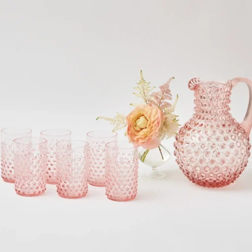 Summer Glassware | Jugs<Mrs. Alice Rose Pink Hobnail Jug