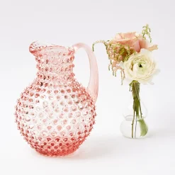 Summer Glassware | Jugs<Mrs. Alice Rose Pink Hobnail Jug