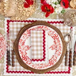 Napkins<Mrs. Alice Rossina Putty Gingham & Red Napkins (Set of 4)